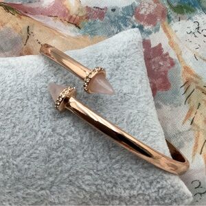 Rebecca Minkoff Rose gold Clamp Bracelet with Pink Quartz